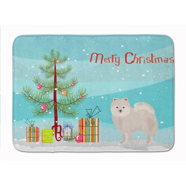 Carolines Treasures Japanese Spitz Christmas Tree Machine Washable Memory Foam Mat CK3463RUG - main